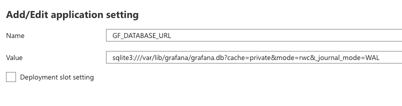 Grafana Connection String
