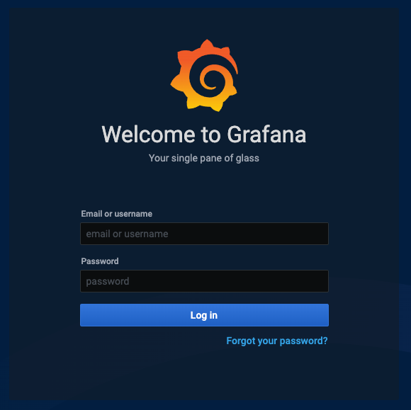 Azure Grafana login page